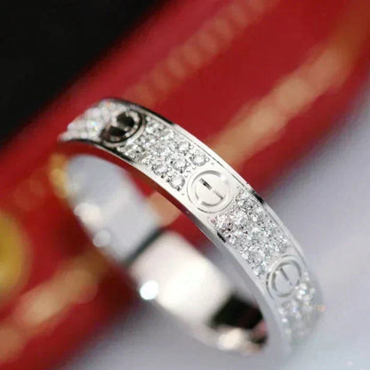 [Royal Jewelry]LOVE RING 3.6MM DIAMOND PAVED