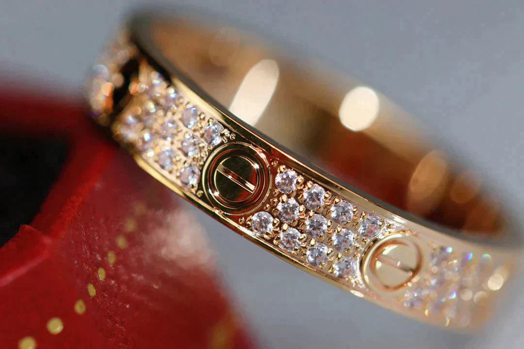 [Royal Jewelry]LOVE RING 3.6MM DIAMOND PAVED