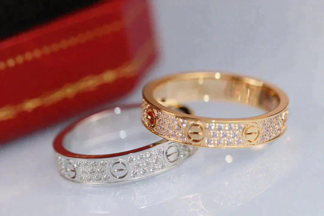 [Royal Jewelry]LOVE RING 3.6MM DIAMOND PAVED