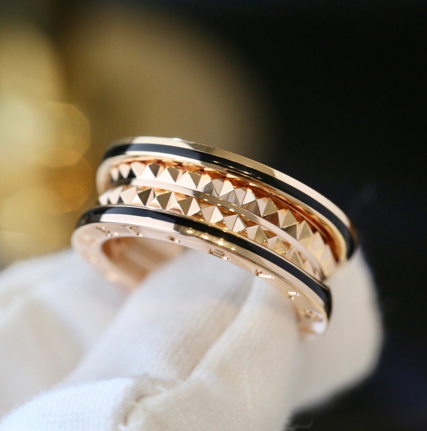[Royal Jewelry]ZERO 1 PINK GOLD BLACK CERAMIC RING