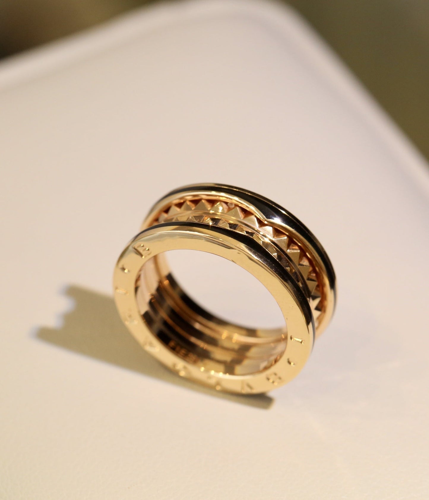 [Royal Jewelry]ZERO 1 PINK GOLD BLACK CERAMIC RING