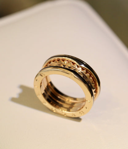[Royal Jewelry]ZERO 1 PINK GOLD BLACK CERAMIC RING
