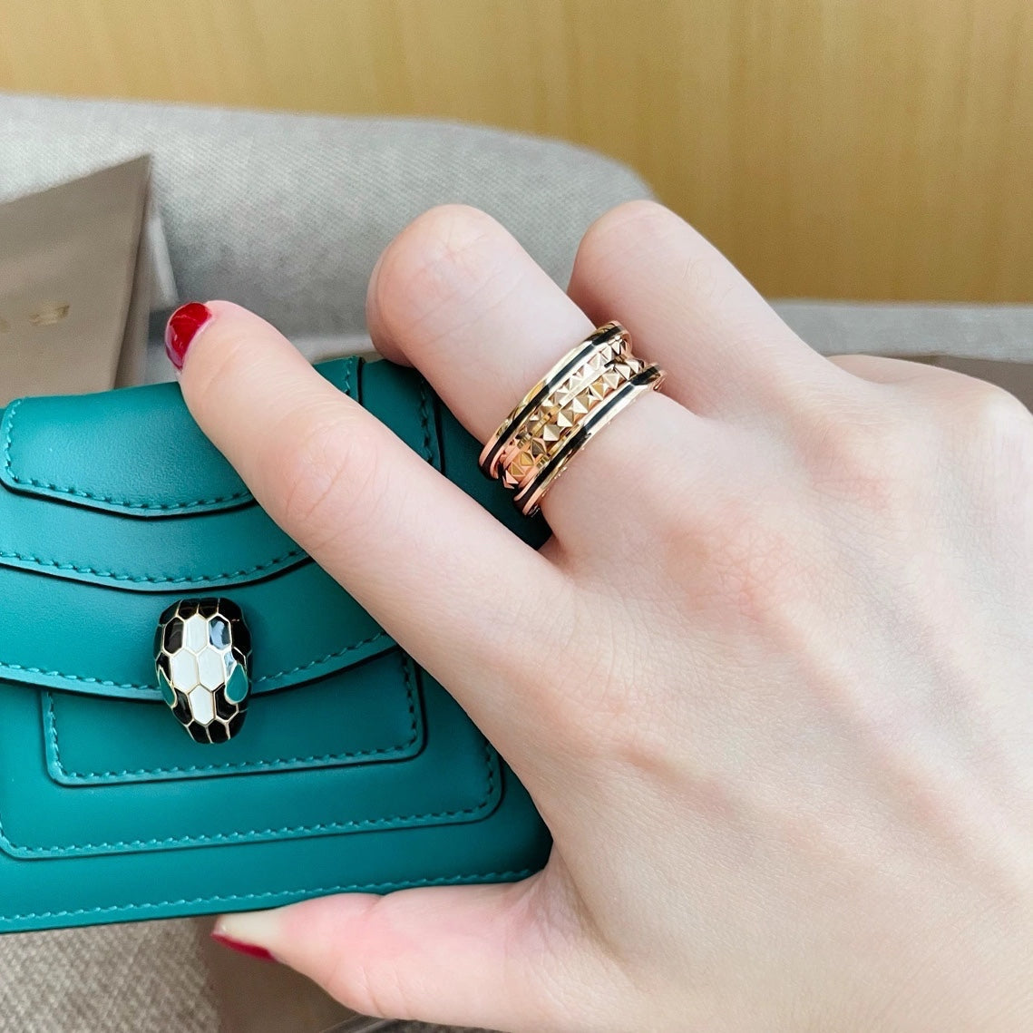 [Royal Jewelry]ZERO 1 PINK GOLD BLACK CERAMIC RING