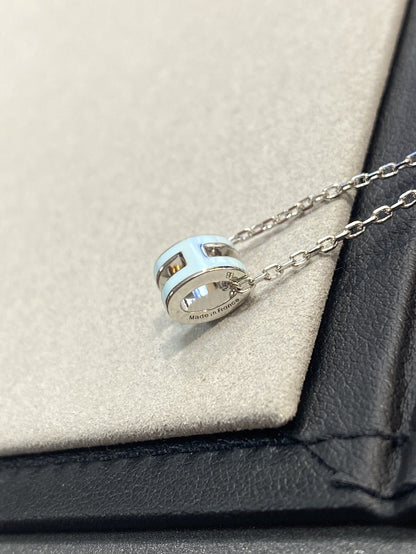 [Royal Jewelry]POP H LIGHT BLUE NECKLACE