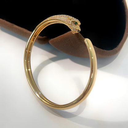 [Royal Jewelry]PANTHERE GOLD DIAMOND OPEN BRACELET