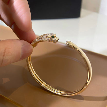 [Royal Jewelry]PANTHERE GOLD DIAMOND OPEN BRACELET