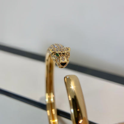 [Royal Jewelry]PANTHERE GOLD DIAMOND OPEN BRACELET