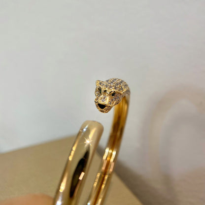 [Royal Jewelry]PANTHERE GOLD DIAMOND OPEN BRACELET