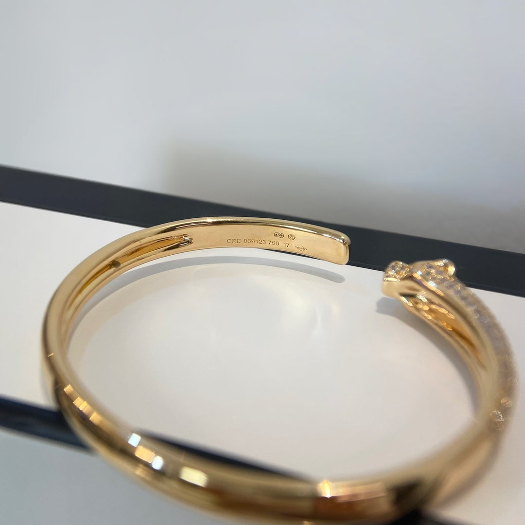 [Royal Jewelry]PANTHERE GOLD DIAMOND OPEN BRACELET