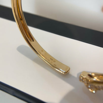 [Royal Jewelry]PANTHERE GOLD DIAMOND OPEN BRACELET