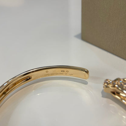 [Royal Jewelry]PANTHERE GOLD DIAMOND OPEN BRACELET