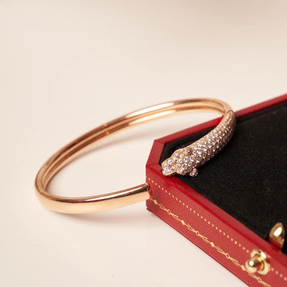 [Royal Jewelry]PANTHERE ROSE GOLD DIAMOND OPEN BRACELET
