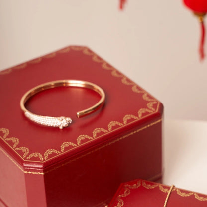 [Royal Jewelry]PANTHERE ROSE GOLD DIAMOND OPEN BRACELET