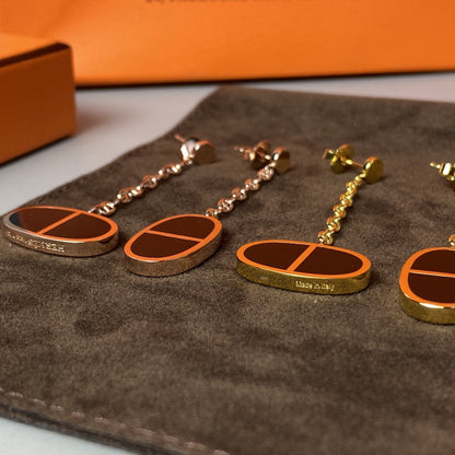 [Royal Jewelry]CHAINE VERSO BLACK CERAMIC EARRINGS