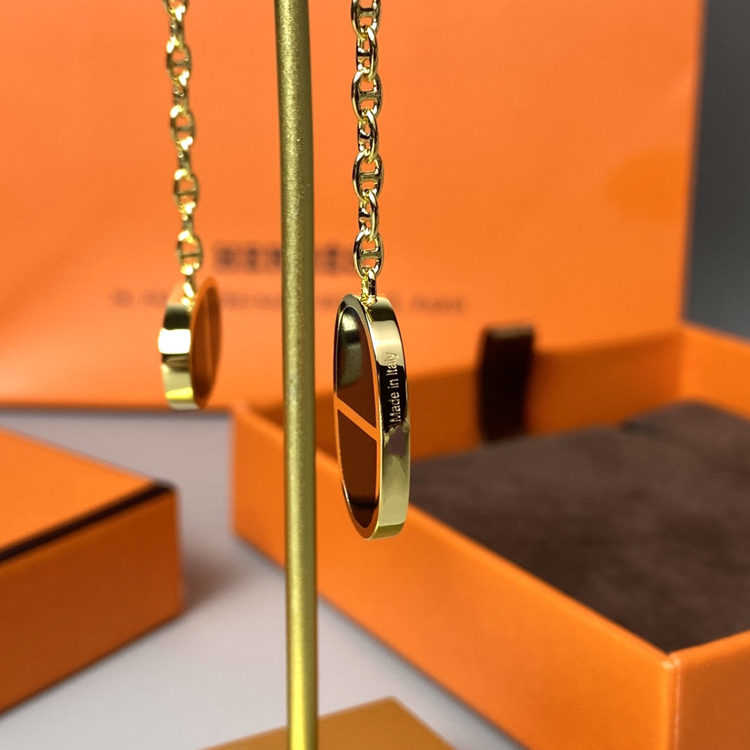 [Royal Jewelry]CHAINE VERSO BLACK CERAMIC EARRINGS
