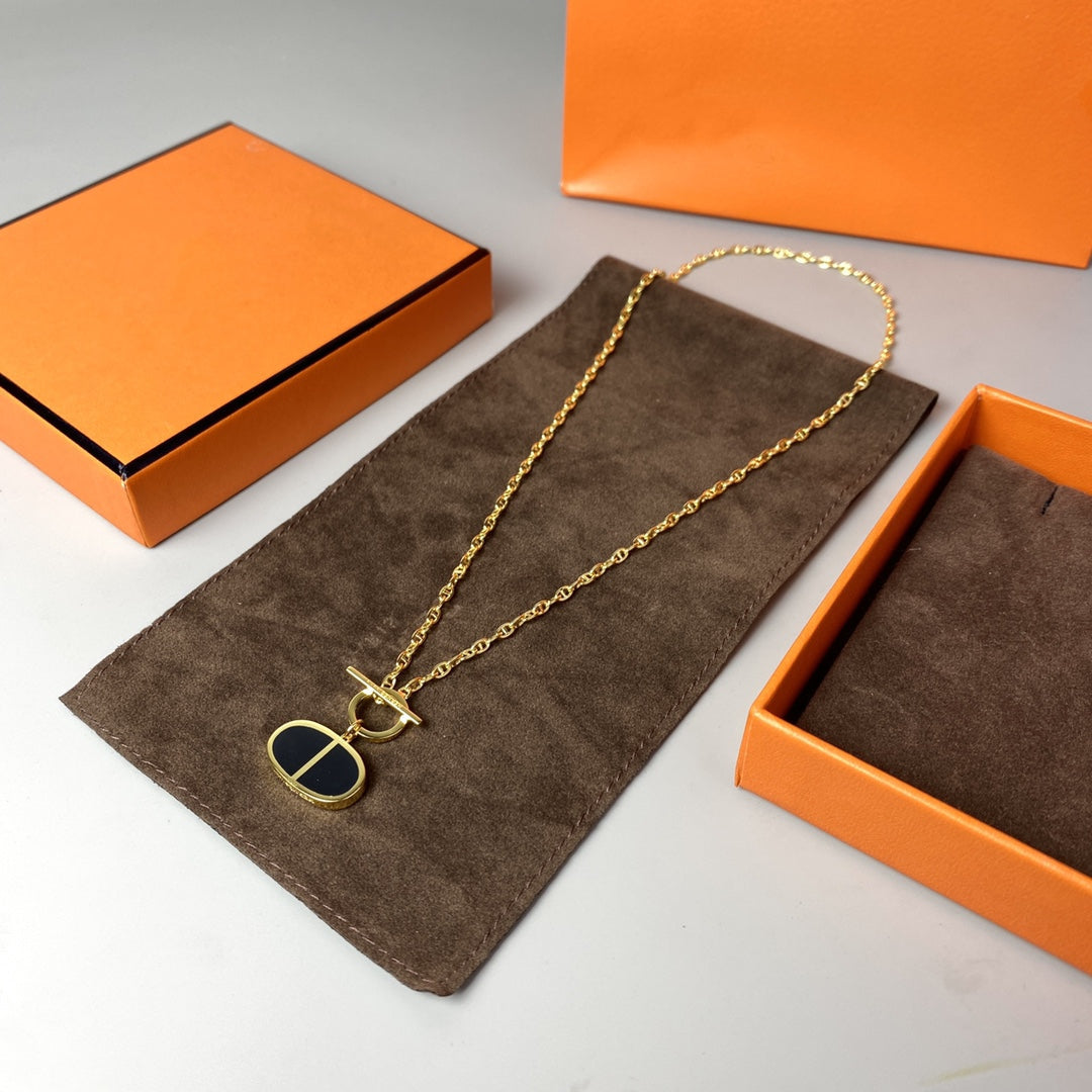 [Royal Jewelry]CHAINE VERSO BLACK CERAMIC NECKLACE