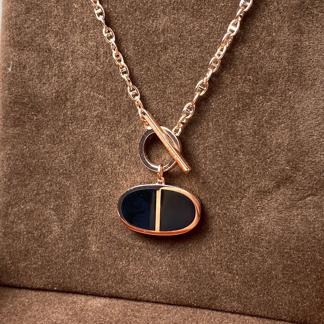 [Royal Jewelry]CHAINE VERSO BLACK CERAMIC NECKLACE