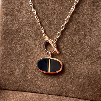 [Royal Jewelry]CHAINE VERSO BLACK CERAMIC NECKLACE