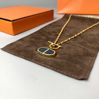 [Royal Jewelry]CHAINE VERSO BLACK CERAMIC NECKLACE