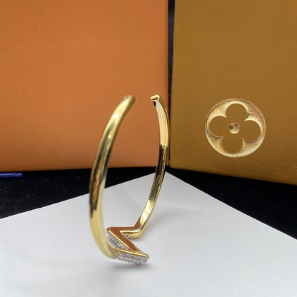 [Royal Jewelry]VOLTE UPSITE DOWN DIAMOND GOLD OPEN BRACELET