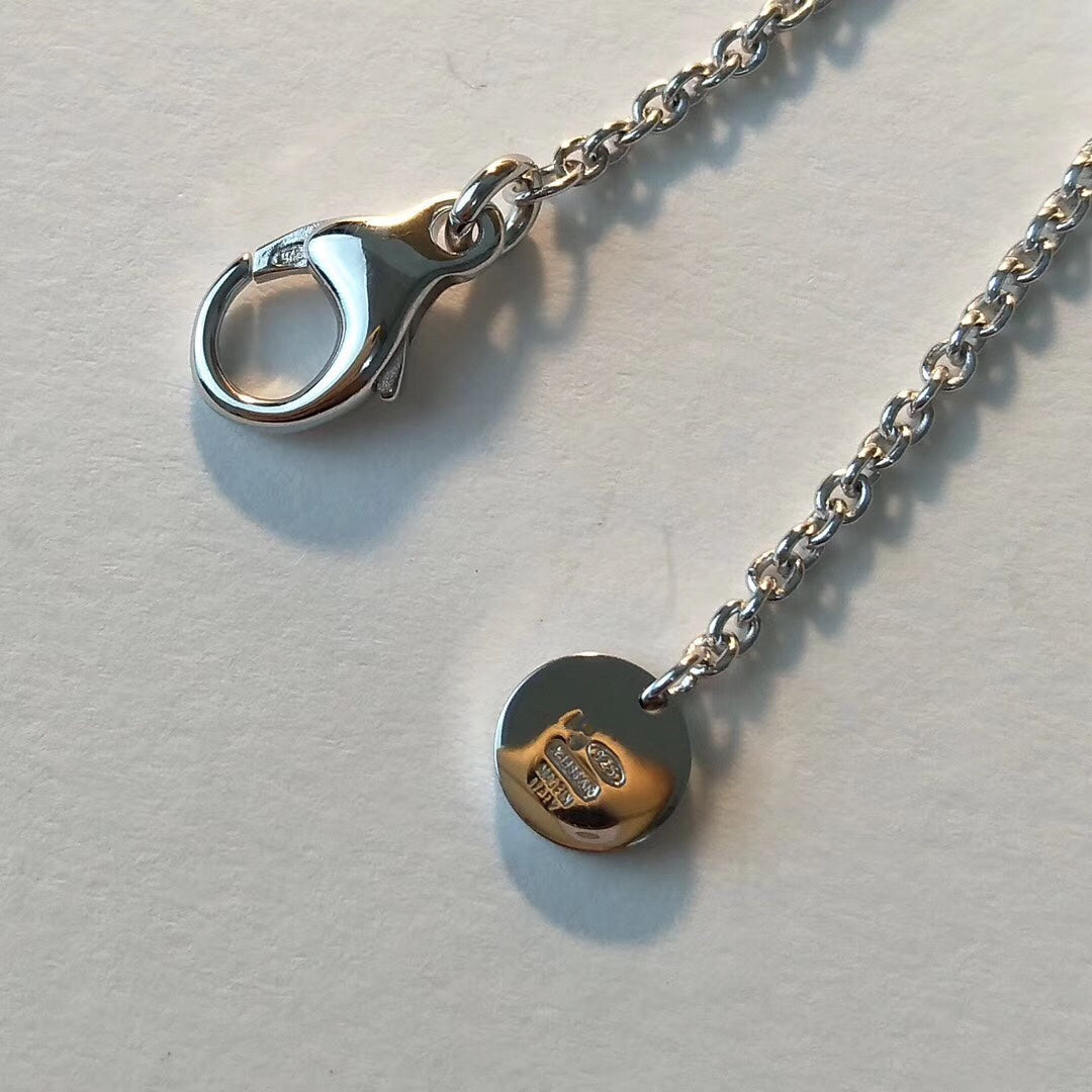 [Royal Jewelry]ZERO 1 BLACK CERAMIC SILVER NECKLACE