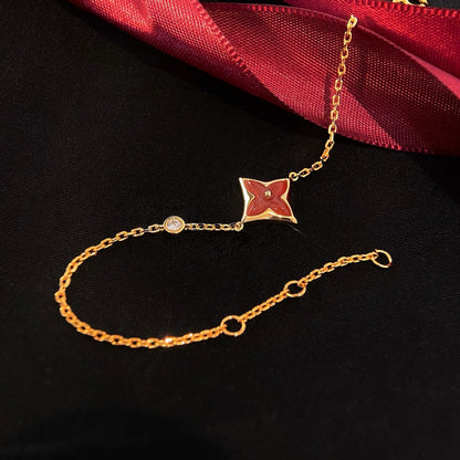 [Royal Jewelry]COLOR STAR CARNELIAN PINK GOLD DIAMOND BRACELET