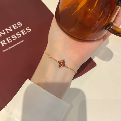 [Royal Jewelry]COLOR STAR CARNELIAN PINK GOLD DIAMOND BRACELET