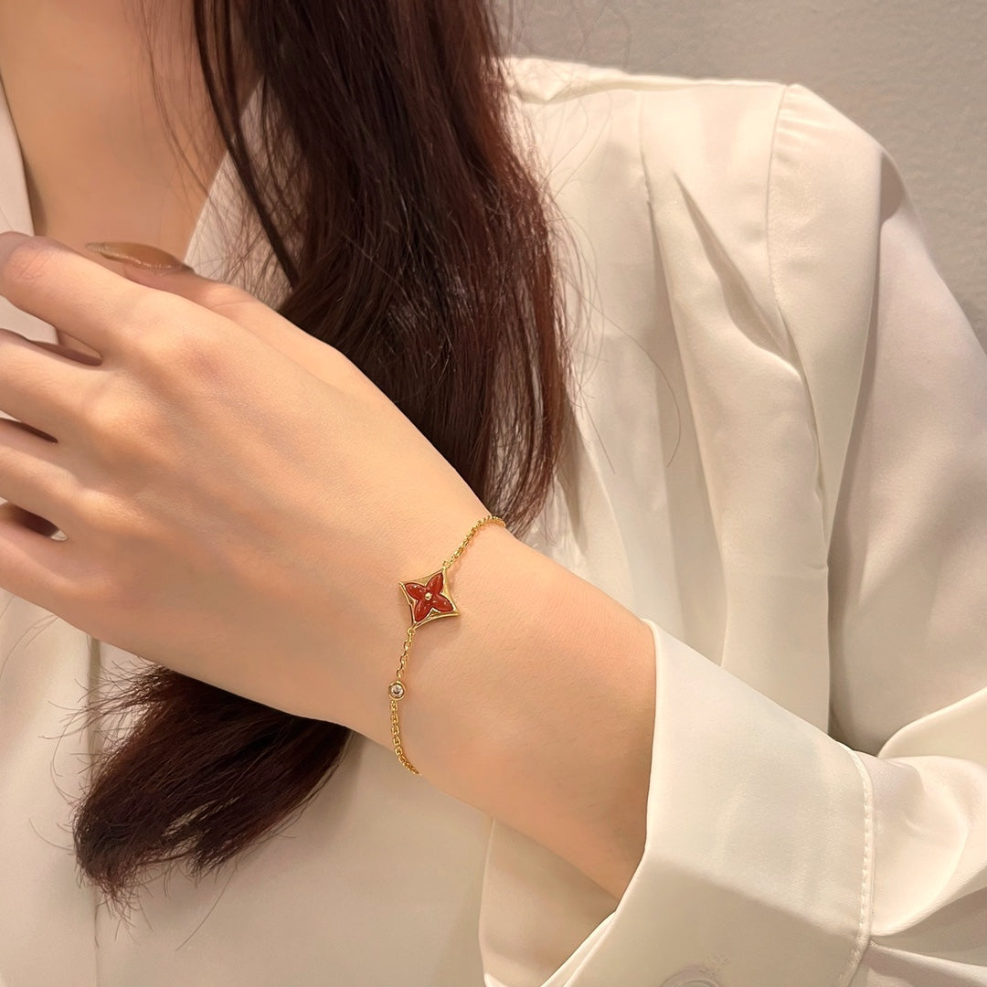 [Royal Jewelry]COLOR STAR CARNELIAN PINK GOLD DIAMOND BRACELET