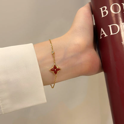 [Royal Jewelry]COLOR STAR CARNELIAN PINK GOLD DIAMOND BRACELET