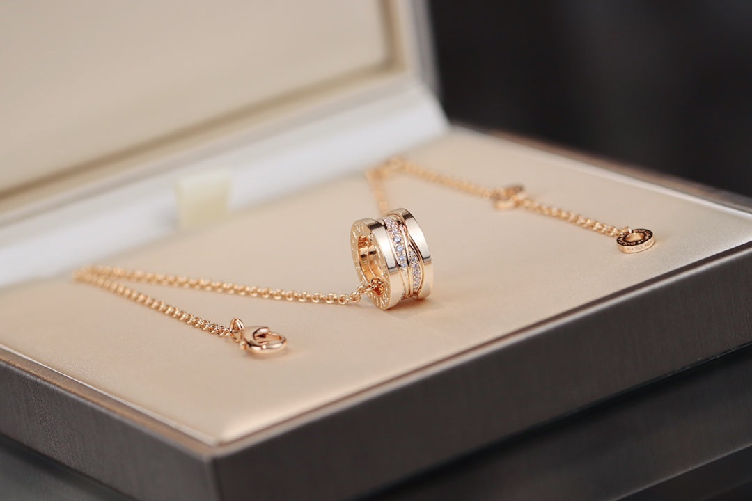 [Royal Jewelry]ZERO 1 PINK GOLD DIAMOND NECKLACE