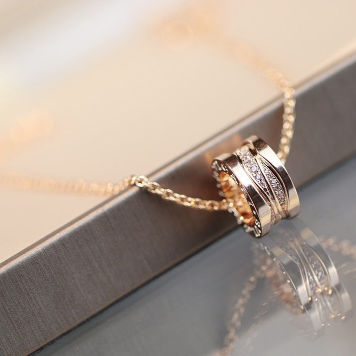 [Royal Jewelry]ZERO 1 PINK GOLD DIAMOND NECKLACE
