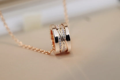 [Royal Jewelry]ZERO 1 PINK GOLD DIAMOND NECKLACE