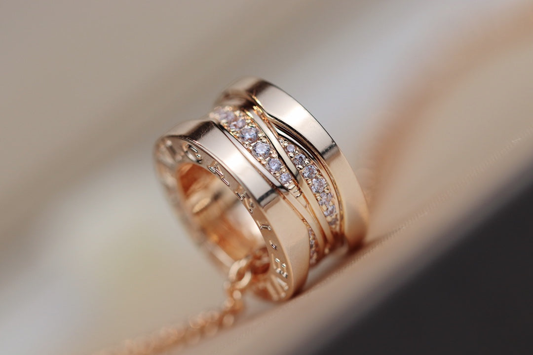 [Royal Jewelry]ZERO 1 PINK GOLD DIAMOND NECKLACE