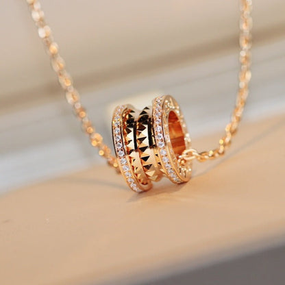 [Royal Jewelry]ZERO 1 ROCK PEDANT PINK GOLD NECKLACE
