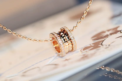 [Royal Jewelry]ZERO 1 ROCK PEDANT PINK GOLD NECKLACE