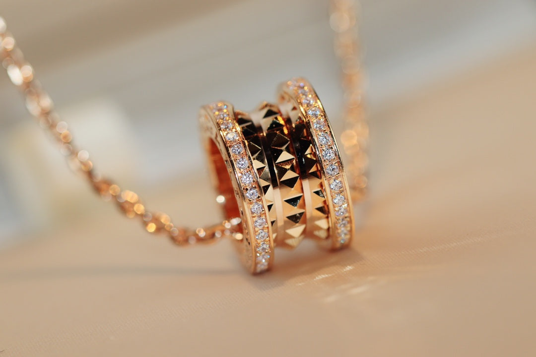 [Royal Jewelry]ZERO 1 ROCK PEDANT PINK GOLD NECKLACE