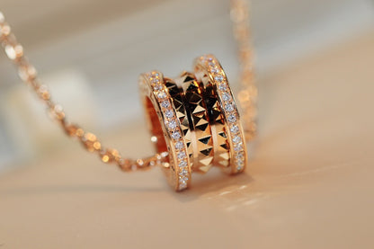 [Royal Jewelry]ZERO 1 ROCK PEDANT PINK GOLD NECKLACE