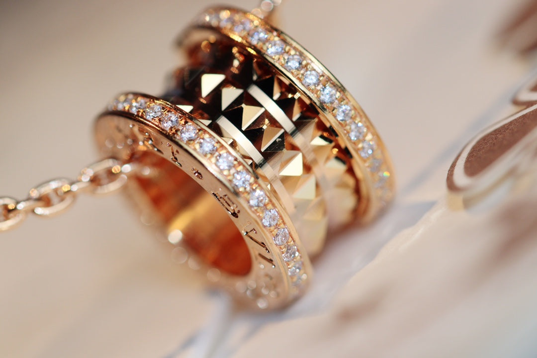 [Royal Jewelry]ZERO 1 ROCK PEDANT PINK GOLD NECKLACE