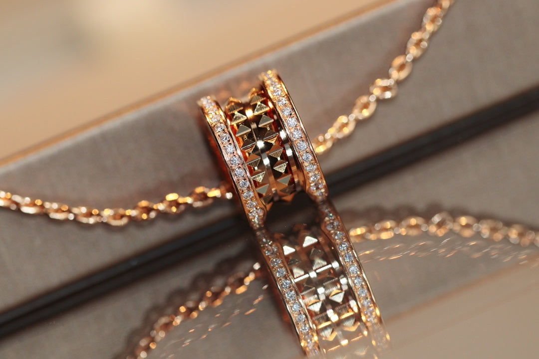 [Royal Jewelry]ZERO 1 ROCK PEDANT PINK GOLD NECKLACE