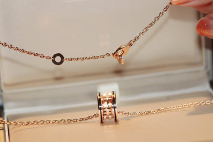 [Royal Jewelry]ZERO 1 ROCK PEDANT PINK GOLD BLACK NECKLACE