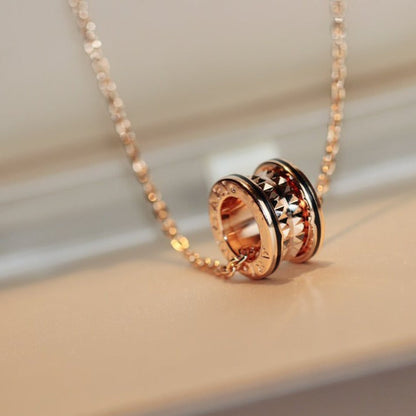 [Royal Jewelry]ZERO 1 ROCK PEDANT PINK GOLD BLACK NECKLACE