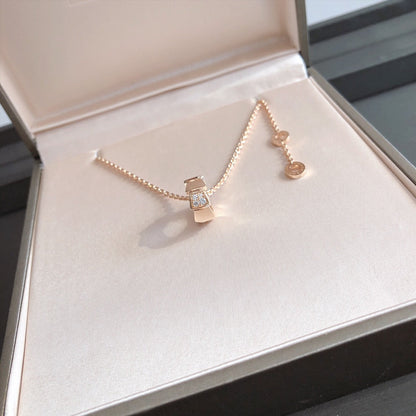 [Royal Jewelry]SERPENTI PEDANT DIAMOND PINK GOLD NECKLACE