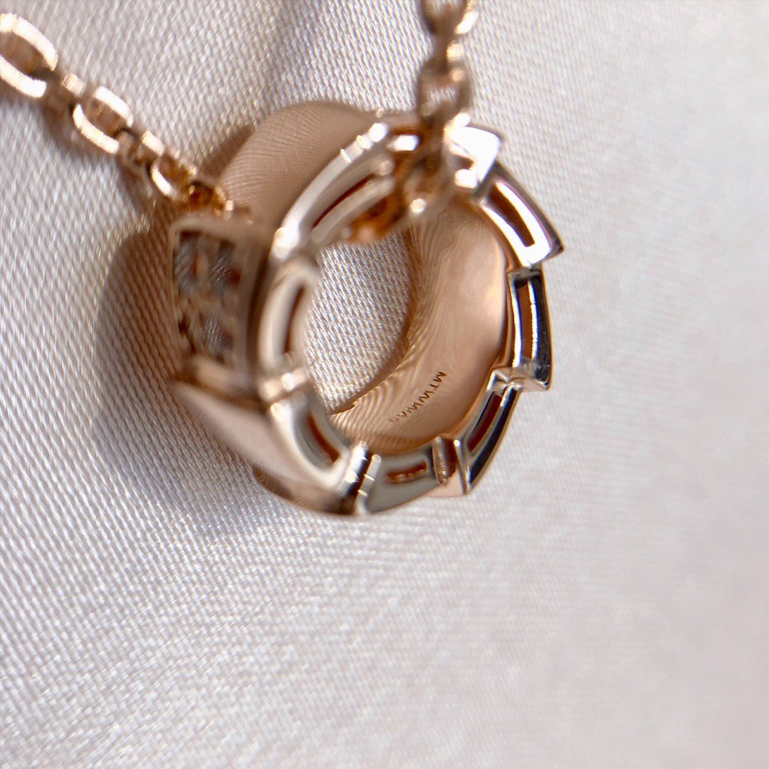 [Royal Jewelry]SERPENTI PEDANT DIAMOND PINK GOLD NECKLACE