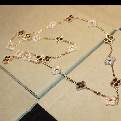 [Royal Jewelry]CLOVER 20 MOTIFS LASER DIAMOND NECKLACE