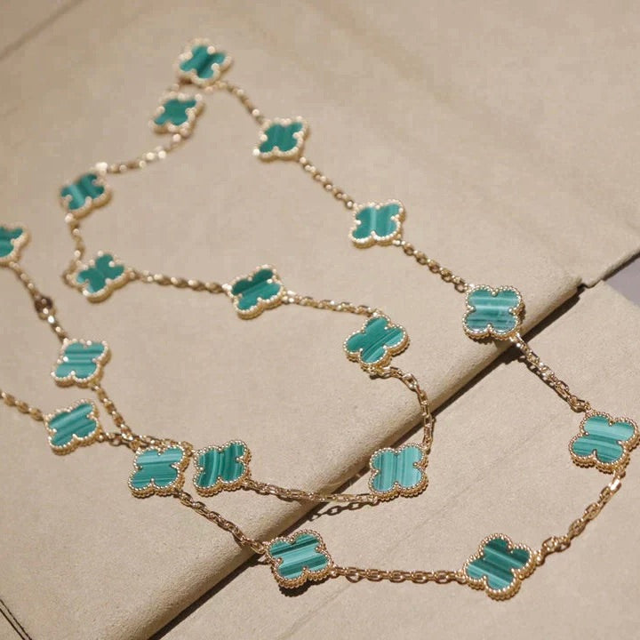 [Royal Jewelry]CLOVER 20 MOTIFS MALACHITE GOLD