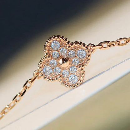 [Royal Jewelry]CLOVER 20 MOTIFS MALACHITE DIAMOND NECKLACE