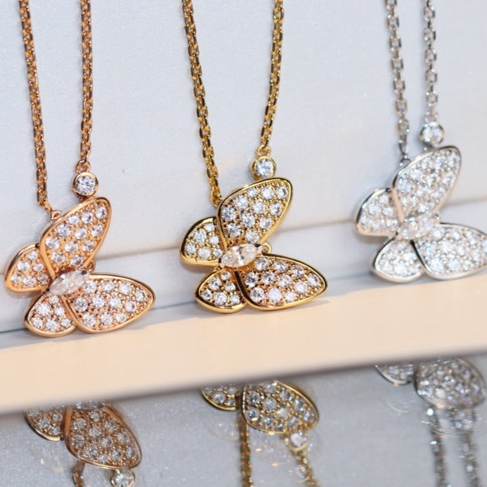 [Royal Jewelry]BUTTERFLY DIAMOND NECKLACE