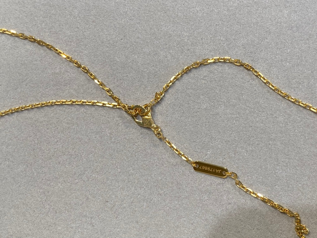 [Royal Jewelry]CLOVER 25MM NECKLACE GOLD CARNELIAN