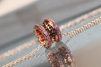 [Royal Jewelry]ZERO 1 ROCK PINK GOLD PINK DIAMOND NECKLACE