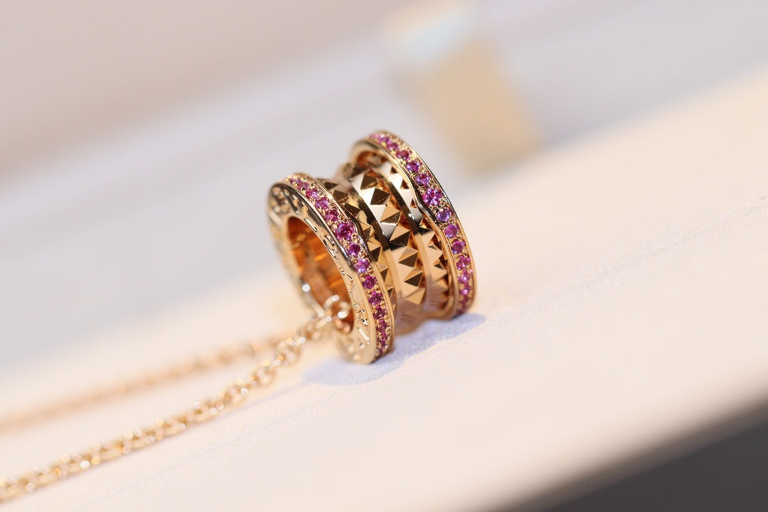 [Royal Jewelry]ZERO 1 ROCK PINK GOLD PINK DIAMOND NECKLACE